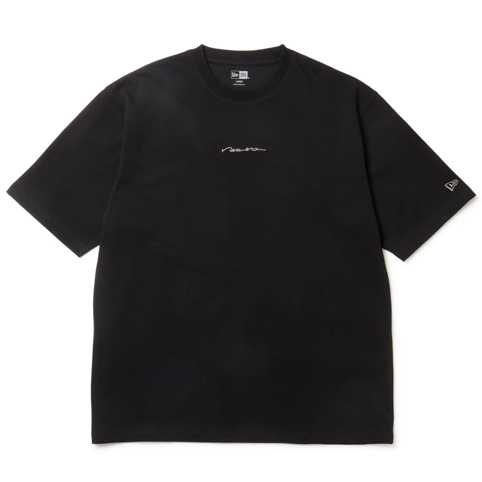 半袖 オーバーサイズド コットン Tシャツ Handwritten Logo ブラック