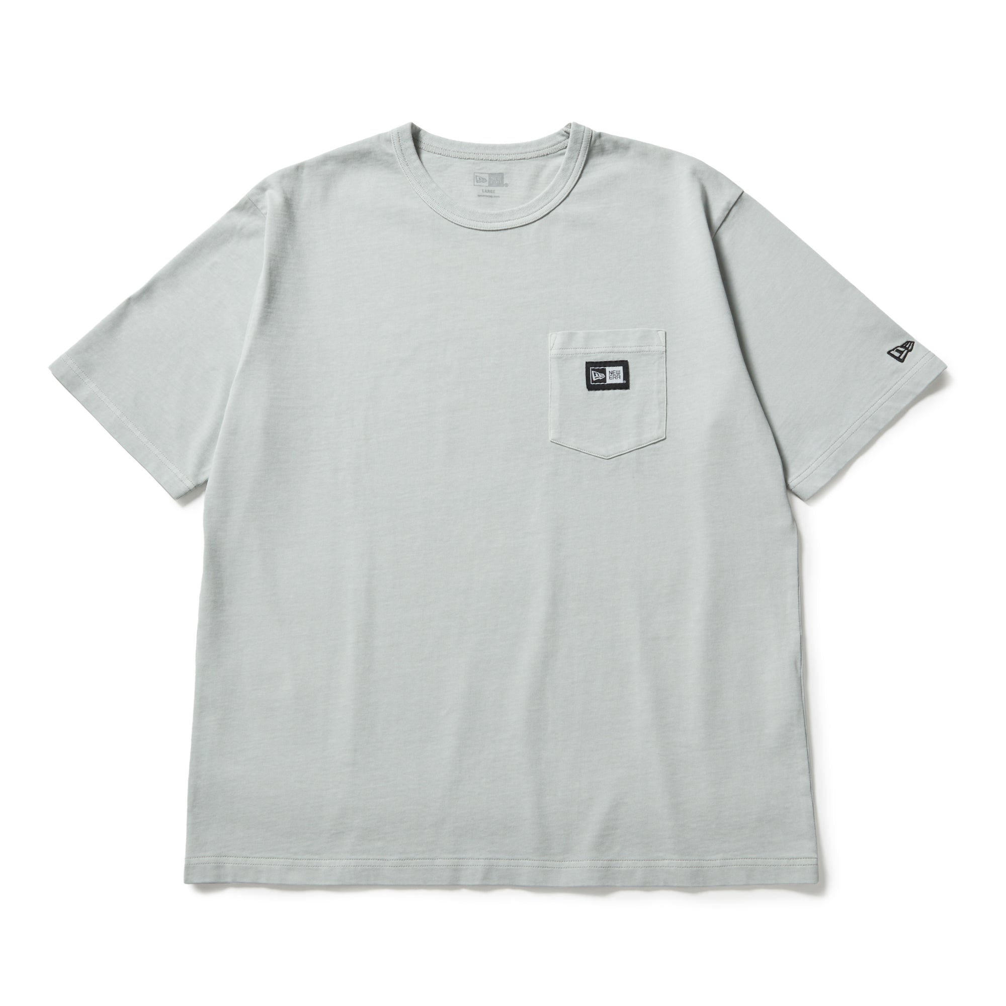 半袖 ガーメントダイ コットン Tシャツ Box Logo Woven Patch グレー