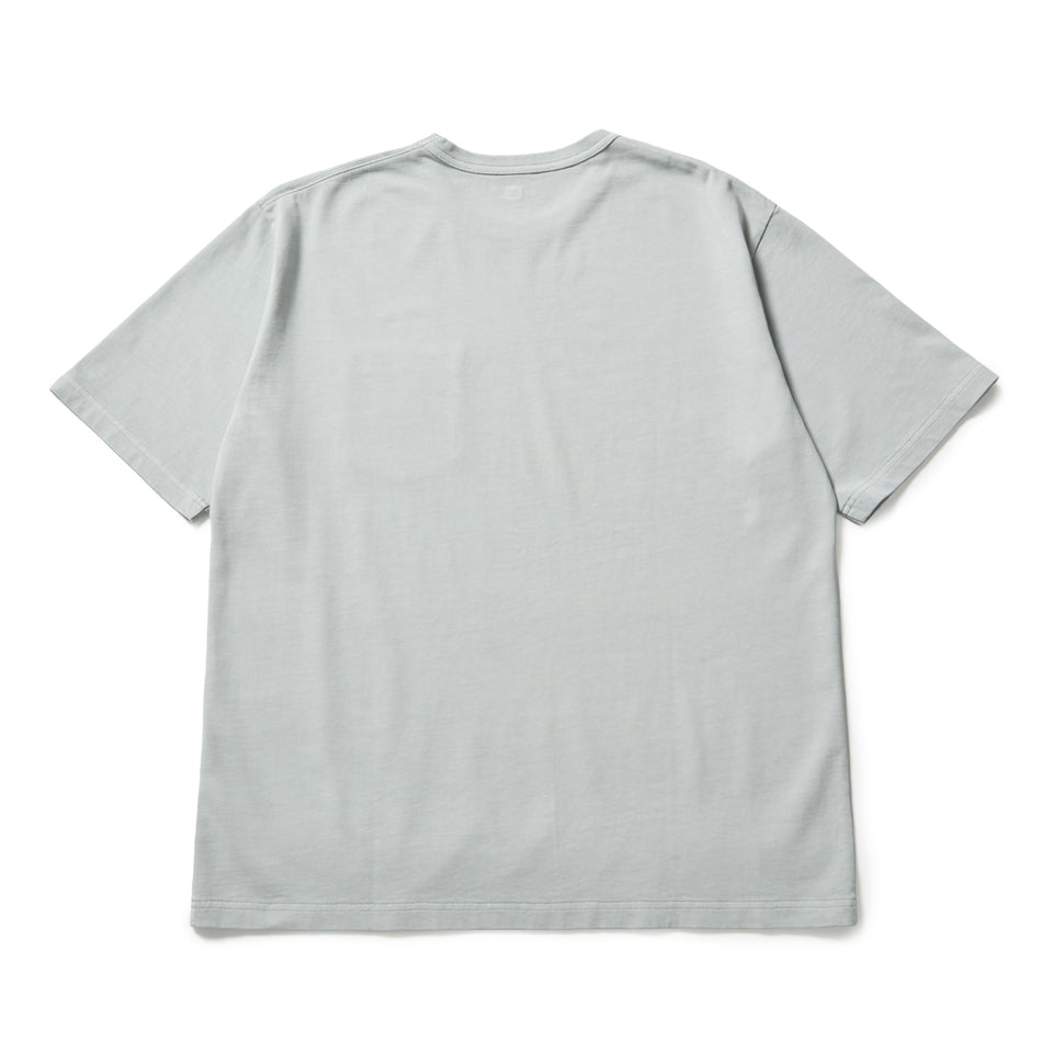 半袖 ガーメントダイ コットン Tシャツ Box Logo Woven Patch グレー