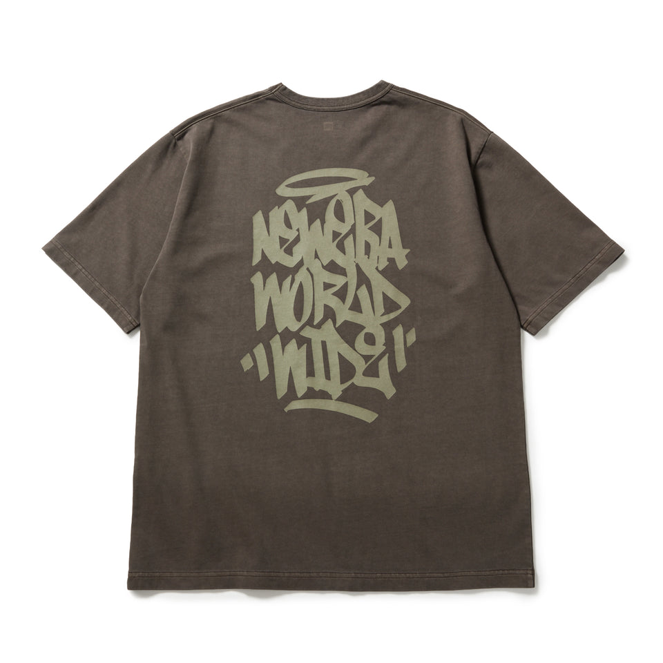 未使用　ニューエラ　Tシャツ　ズボン　NEW ERA セット　レディース黒エンジ 半袖 ガーメントダイ コットン Tシャツ Tagging ブラウン | ニューエラ