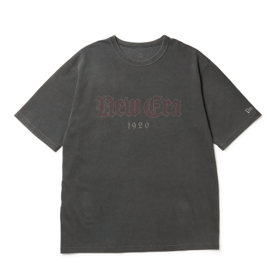 半袖 ガーメントダイ コットン Tシャツ College Logo チャコール