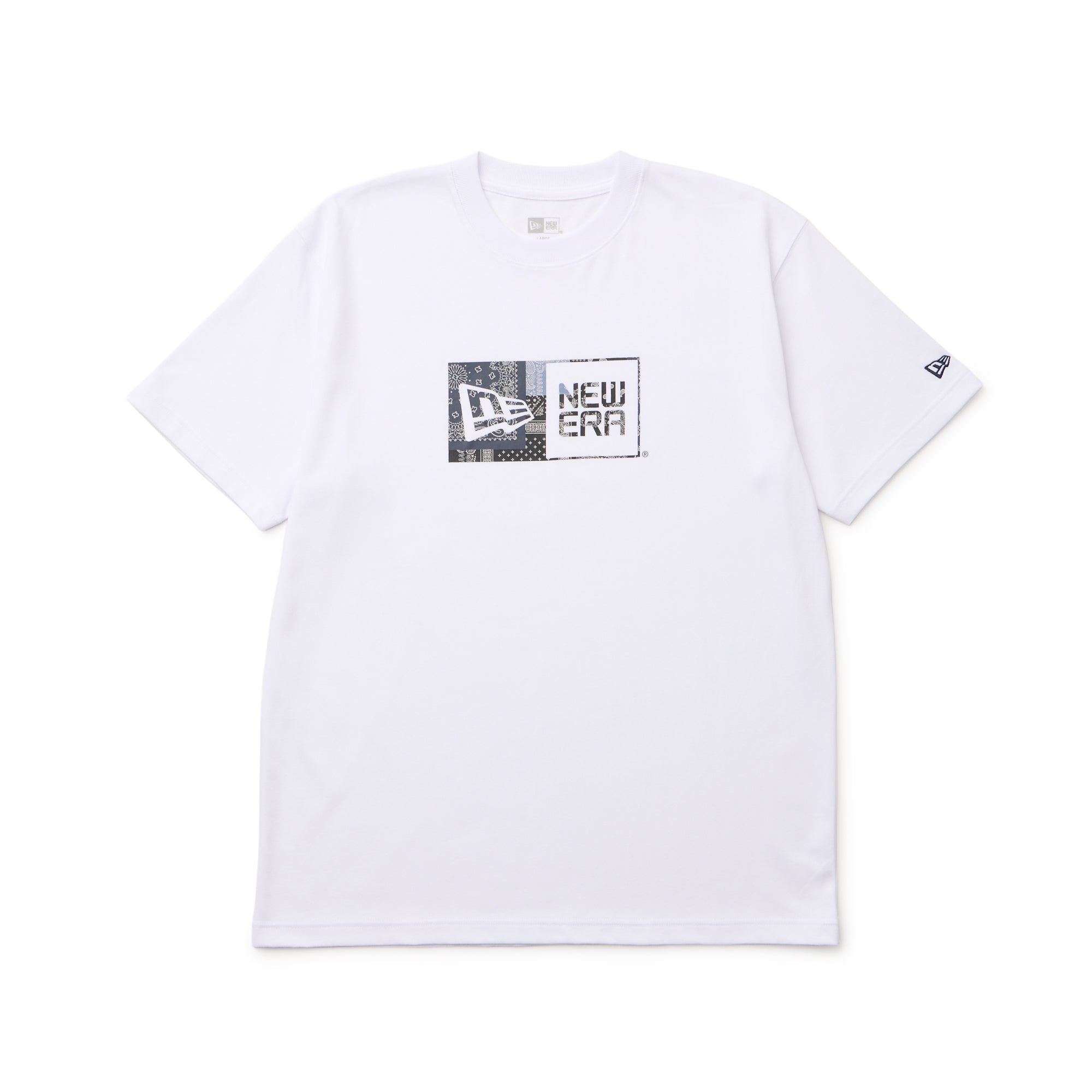 半袖 コットン Tシャツ Oriental Paisley ボックスロゴ ホワイト