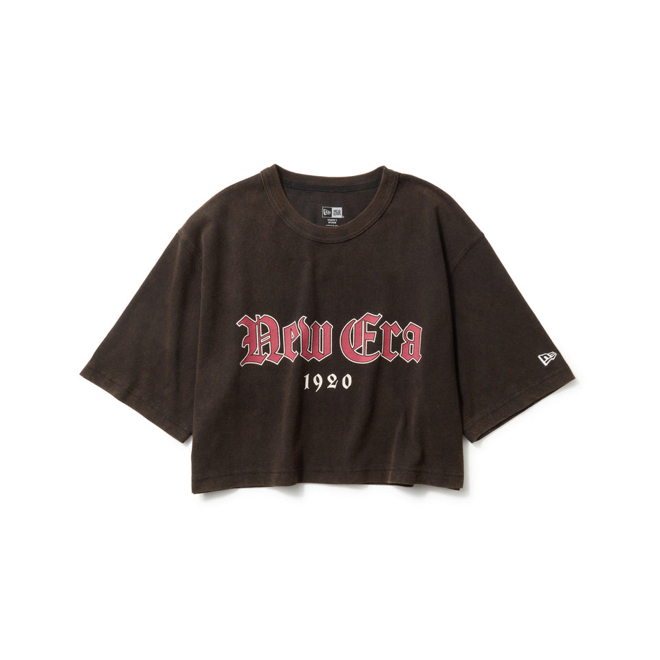 Women's 半袖 ワイド フロスト ウォッシュド クロップド Tシャツ ブラック | NEW ERA ニューエラ公式オンラインストア