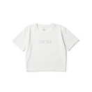 Women's 半袖 ミニ Tシャツ Rhinestone ラインストーン Logo ホワイト