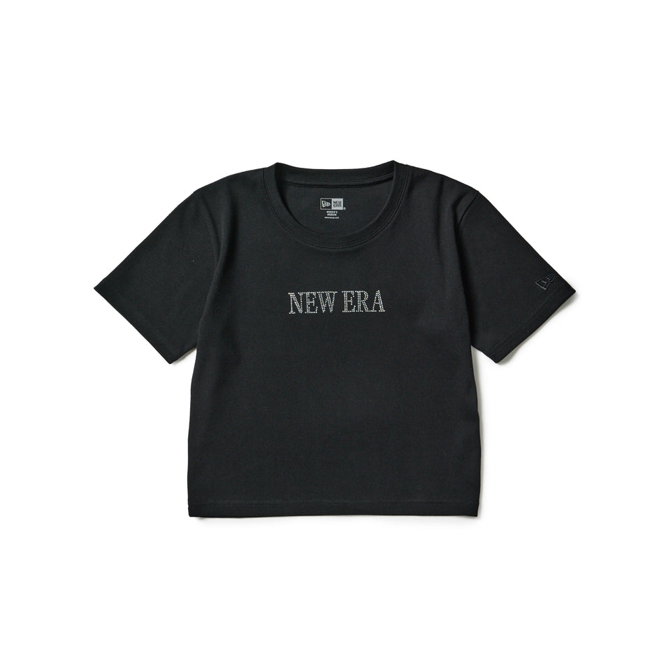 *p(R)ojectR® ラインストーンTシャツ 黒Sサイズ Women's 半袖 ミニ Tシャツ Rhinestone ラインストーン Logo ブラック