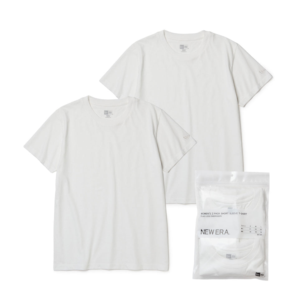 Women's 半袖 2-Pack Tシャツ ホワイト