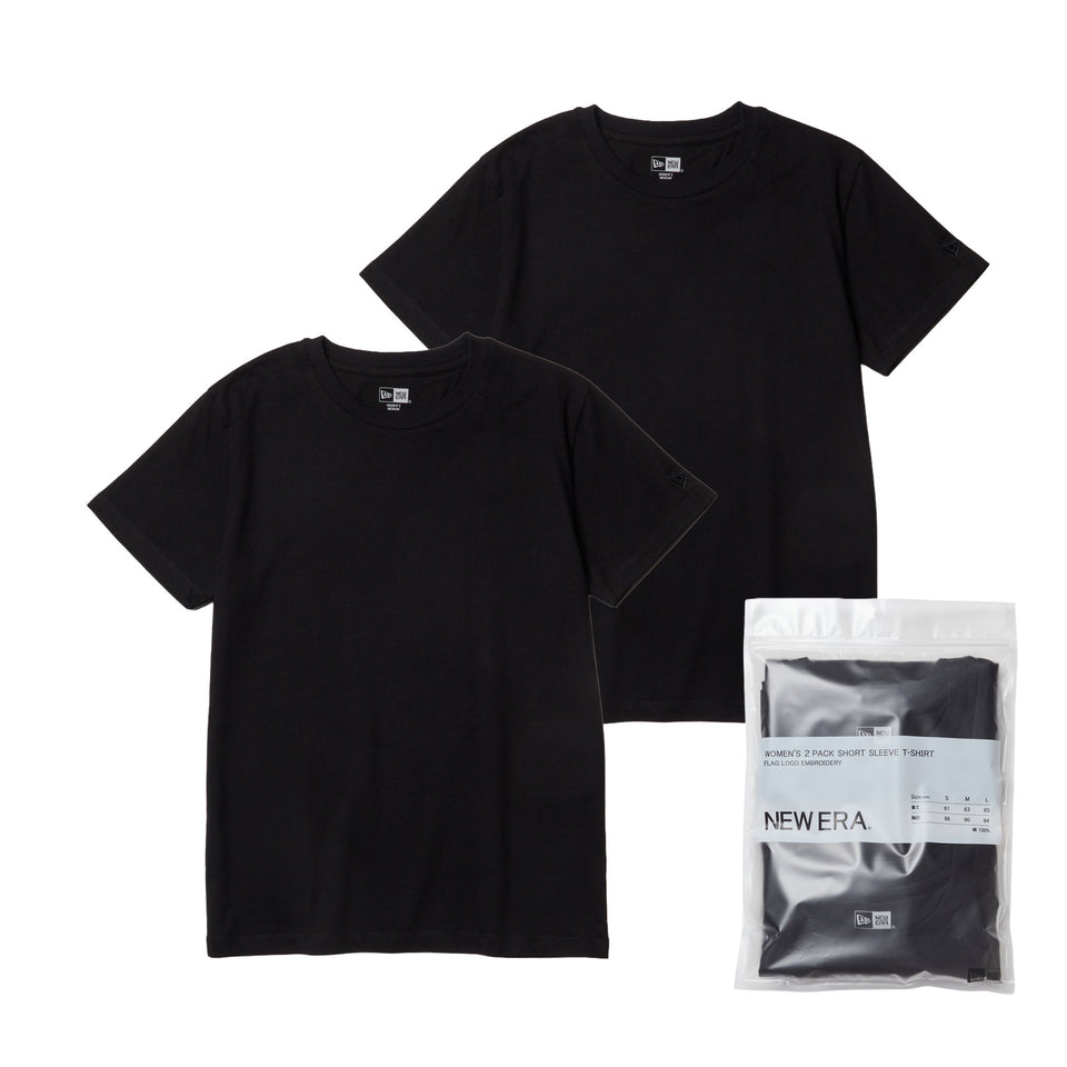 Women's 半袖 2-Pack Tシャツ ブラック