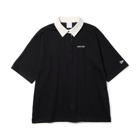 ラグビーシャツ ウェア レディース お洒落 トップス おしゃれ 新品 黒 半袖 Women's 半袖 ラグビーシャツ ブラック | ゴルフ | ニューエラ