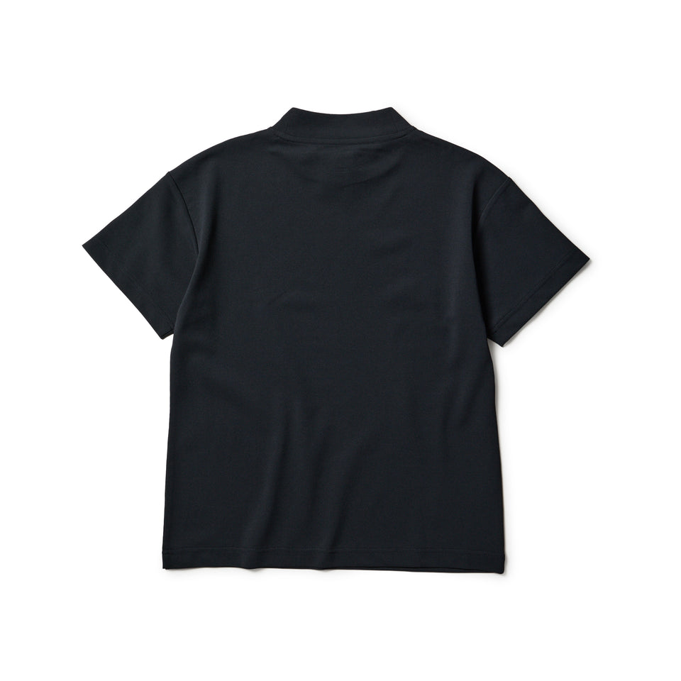 Women's 半袖 ミッドネック Tシャツ 鹿の子 New Era New York ブラック
