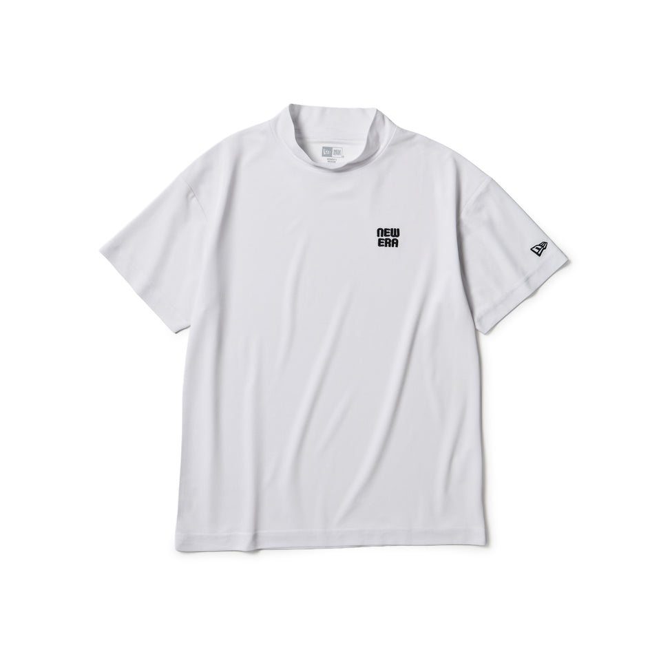 Women's 半袖 ミッドネック Tシャツ Logo Embroidery ホワイト