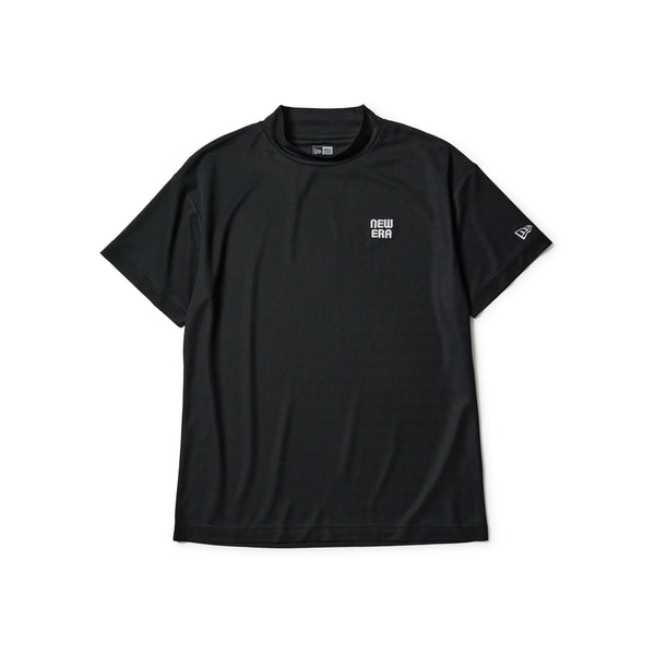 Women's 半袖 ミッドネック Tシャツ Logo Embroidery ブラック