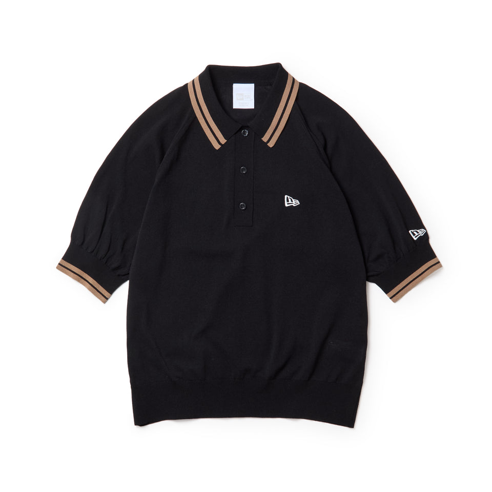 【新品未使用】HORN GARMENT ニットポロシャツ 半袖 ゴルフ S Women's 半袖 ニット ポロシャツ ブラック | ゴルフ | ニューエラ