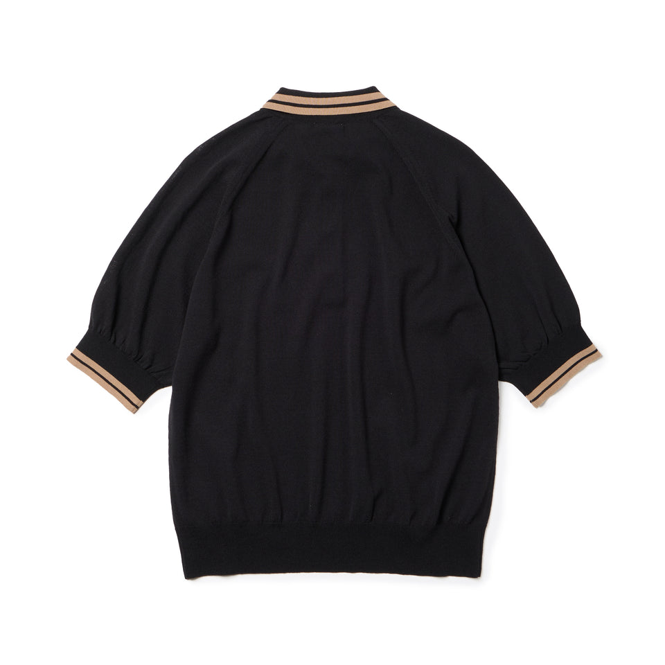 Women's 半袖 ニット ポロシャツ ブラック | ゴルフ | ニューエラ