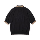 Women's 半袖 ニット ポロシャツ ブラック | ゴルフ