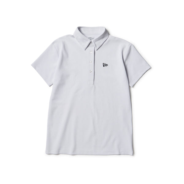 Women's 半袖 鹿の子 ポロシャツ Vertical Logo ホワイト | ゴルフ