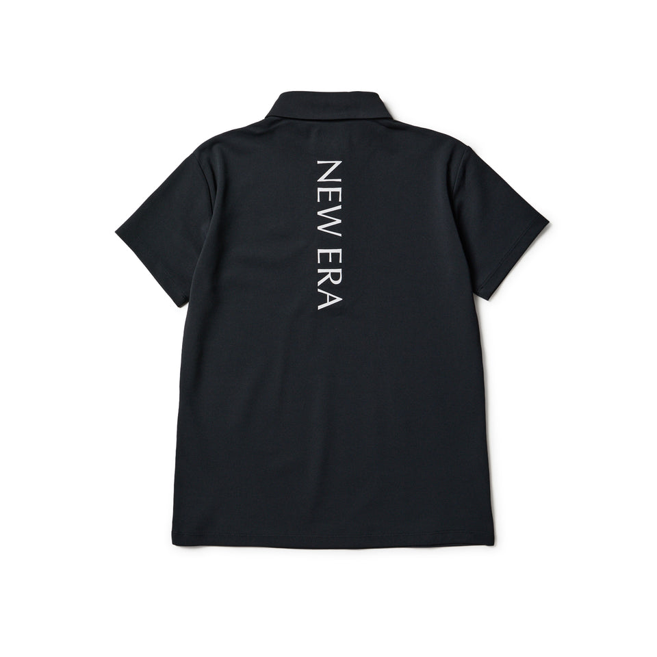 Women's 半袖 鹿の子 ポロシャツ Vertical Logo ブラック | ゴルフ