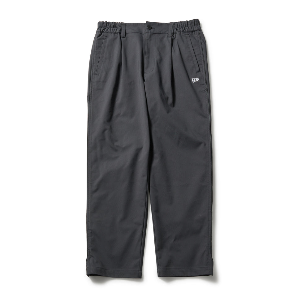 ワイド テーパード ストレッチ パンツ パイピング チャコールグレー