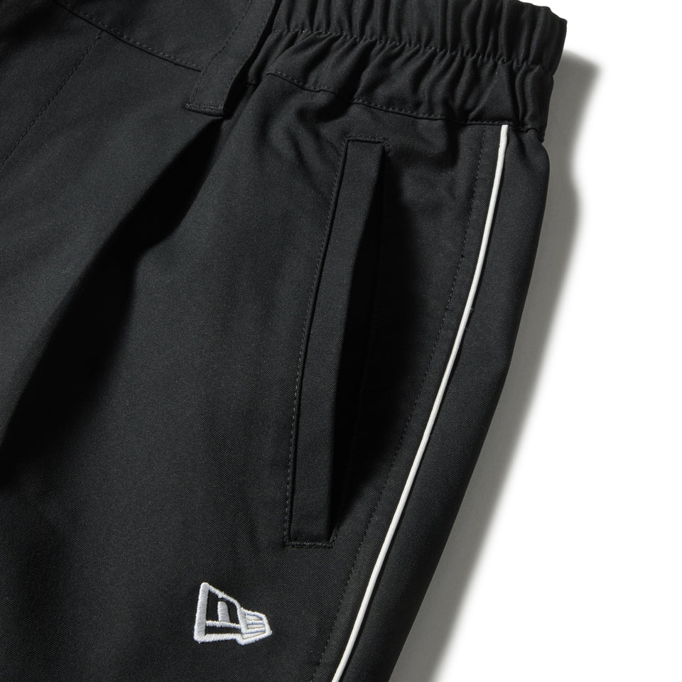 ワイド テーパード ストレッチ パンツ パイピング ブラック | ゴルフ