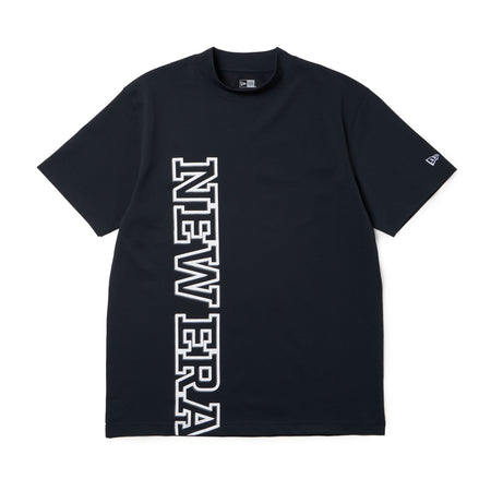 半袖 ミッドネック Tシャツ 鹿の子 Vertical Logo ブラック | ゴルフ