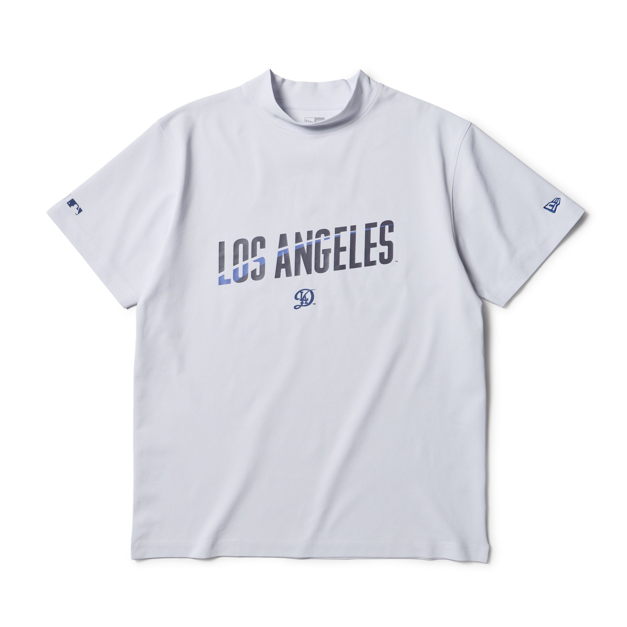 【MLB TEE】ロサンゼルス•ドジャース　　　　　　　Tシャツ　ホワイト 半袖 ミッドネック Tシャツ MLB ロサンゼルス・ドジャース ホワイト