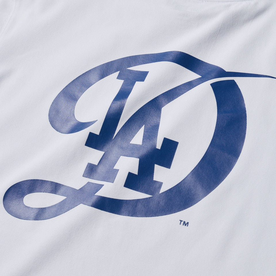 半袖 ミッドネック Tシャツ MLB ロサンゼルス・ドジャース ホワイト