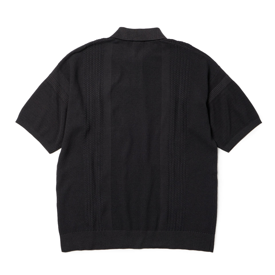 ポロシャツ ニット素材 半袖 Lサイズ BLACK 半袖 ニット ポロシャツ スミクロ | ゴルフ | ニューエラオンラインストア