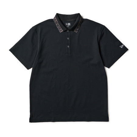 半袖 ポロシャツ 鹿の子 Collar Logo ブラック | ゴルフ | ニューエラ