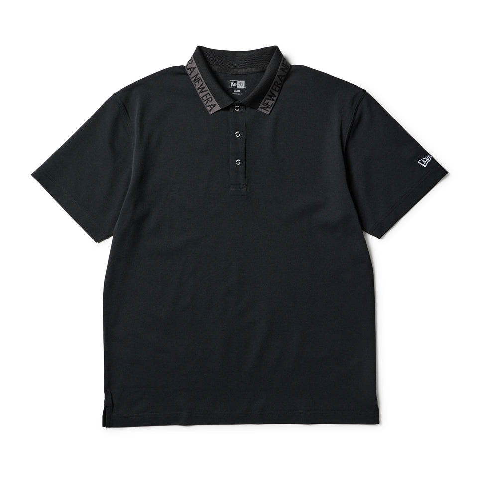 半袖 ポロシャツ 鹿の子 Collar Logo ブラック | ゴルフ | ニューエラ