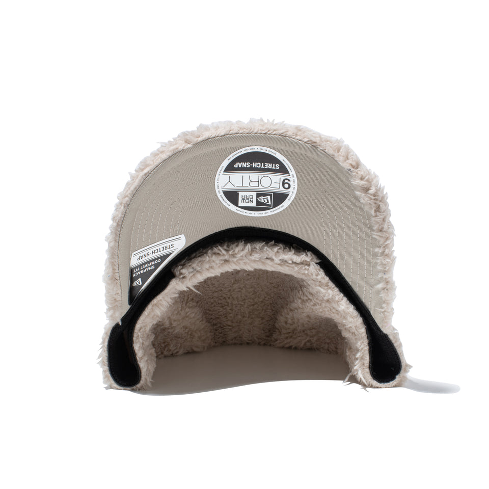 9FORTY ストレッチスナップ Fabric Series ミンクフリース NEW ERA NEW YORK 1920 ライトベージュ