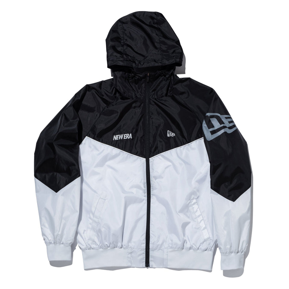 ウィンド フーディージャケット パイピング ブラック/ホワイト