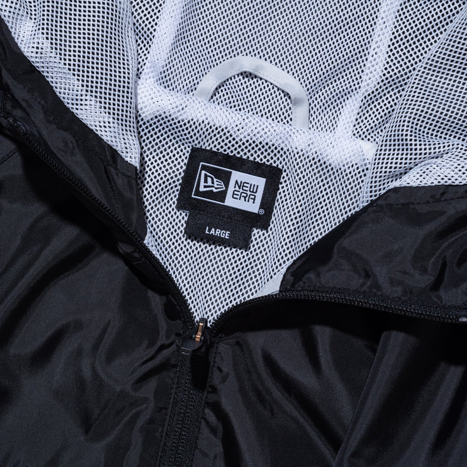 ウィンド フーディージャケット パイピング ブラック/ホワイト