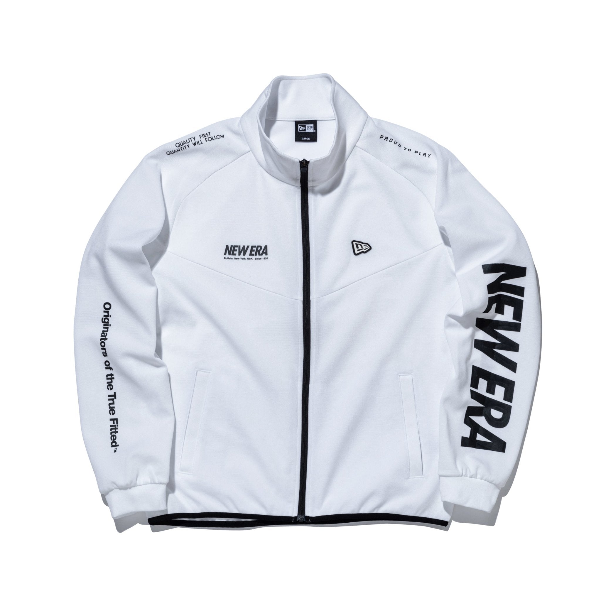 ウォームアップ スタンドカラー ジャケット 鹿の子 ワードマークロゴ