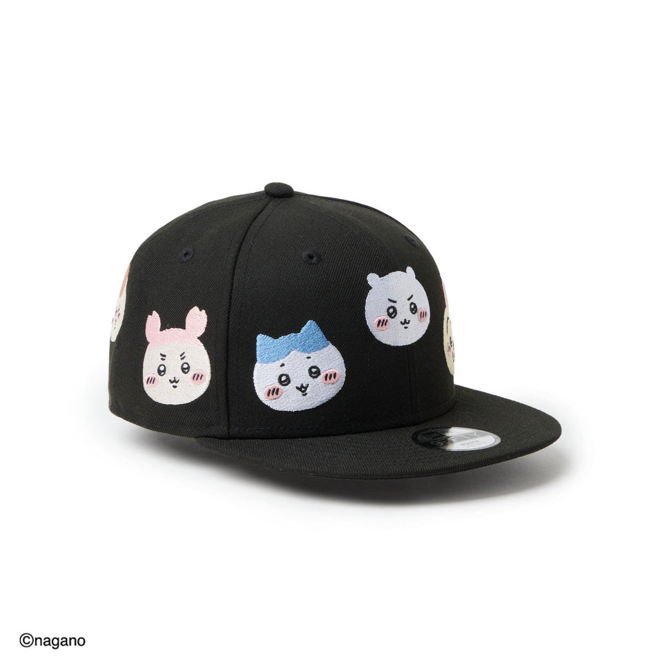 ちいかわニューエラ新品未使用品 NEWERA 9FIFTY ブラック キャップ キッズ Youth 9FIFTY ちいかわ / キャラALL OVER ブラック