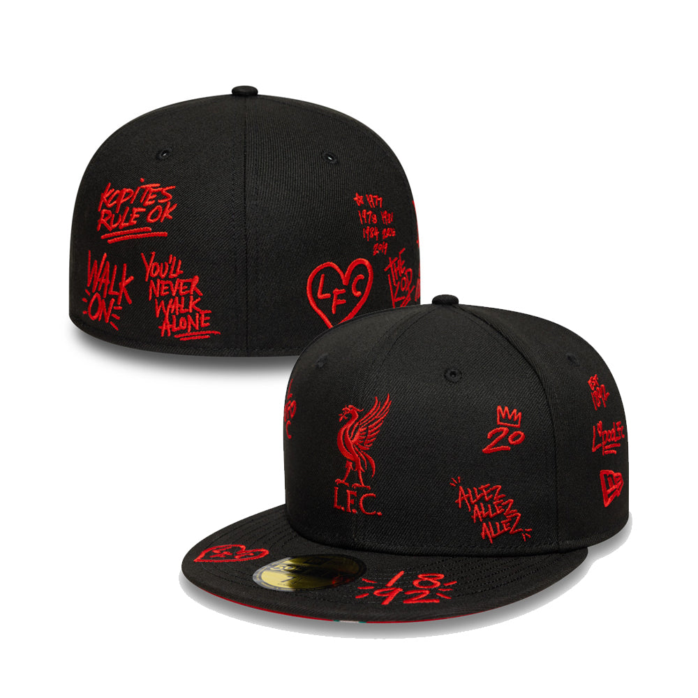 59FIFTY Liverpool FC リヴァプールFC Scribble ブラック スカーレット