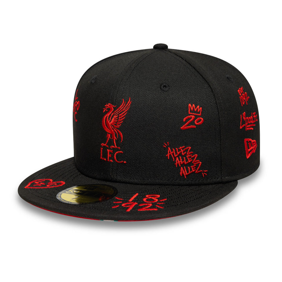 59FIFTY Liverpool FC リヴァプールFC Scribble ブラック スカーレット