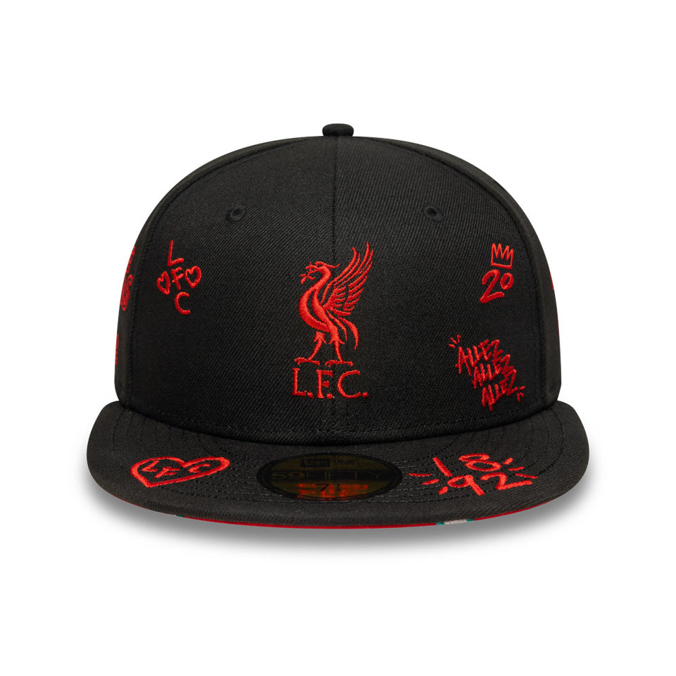 59FIFTY Liverpool FC リヴァプールFC Scribble ブラック スカーレット
