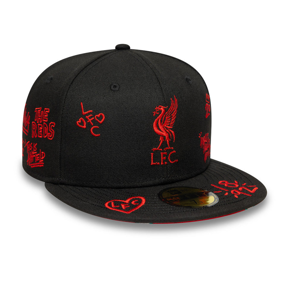 59FIFTY Liverpool FC リヴァプールFC Scribble ブラック スカーレット