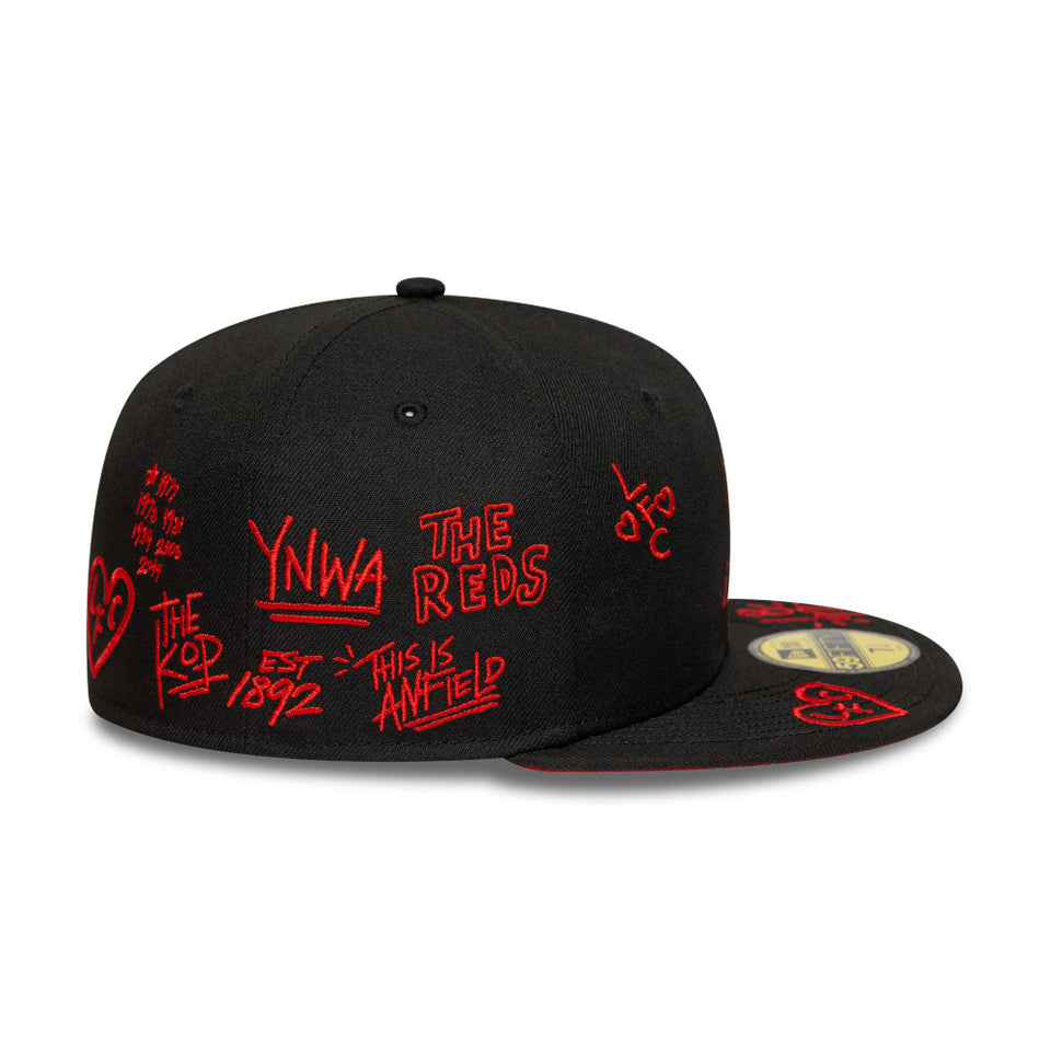 59FIFTY Liverpool FC リヴァプールFC Scribble ブラック スカーレット