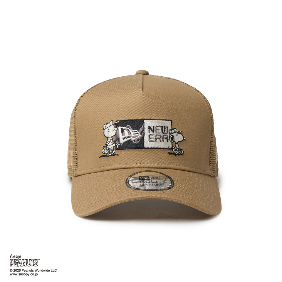 9FORTY A-Frame トラッカー PEANUTS ピーナッツ GOLF ボックスロゴ カーキ | ゴルフ | NEW ERA ニューエラ公式オンラインストア