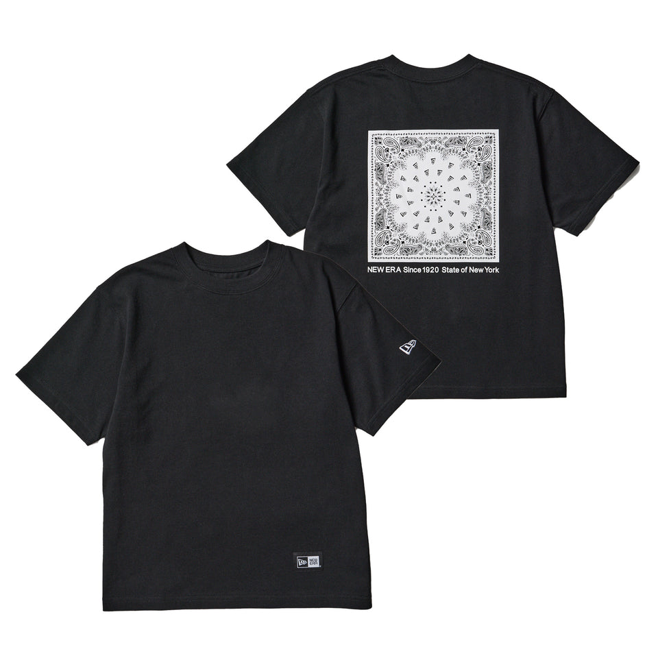 キッズ Youth 半袖 コットン Tシャツ Paisley ブラック | ニューエラ