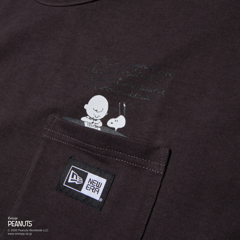 半袖 ウォッシュド コットン ポケット Tシャツ PEANUTS ピーナッツ スミクロ | NEW ERA ニューエラ公式オンラインストア