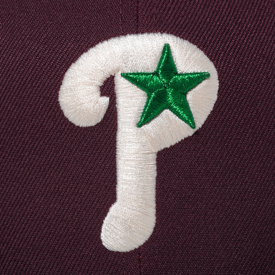 59FIFTY フィラデルフィア・フィリーズ Happy Holidays マルーン バーントウッド