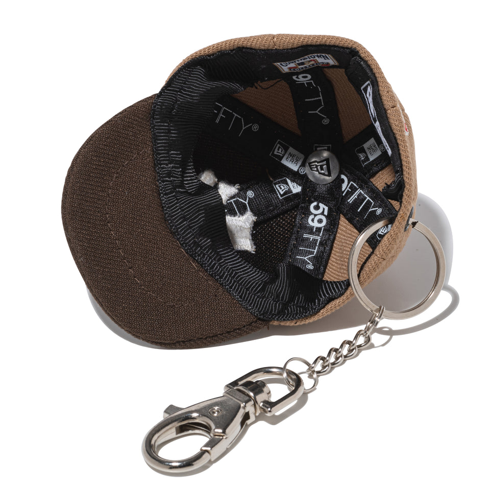 キャップキーホルダー ニューヨーク・ヤンキース Happy Holidays カーキ ウォルナット