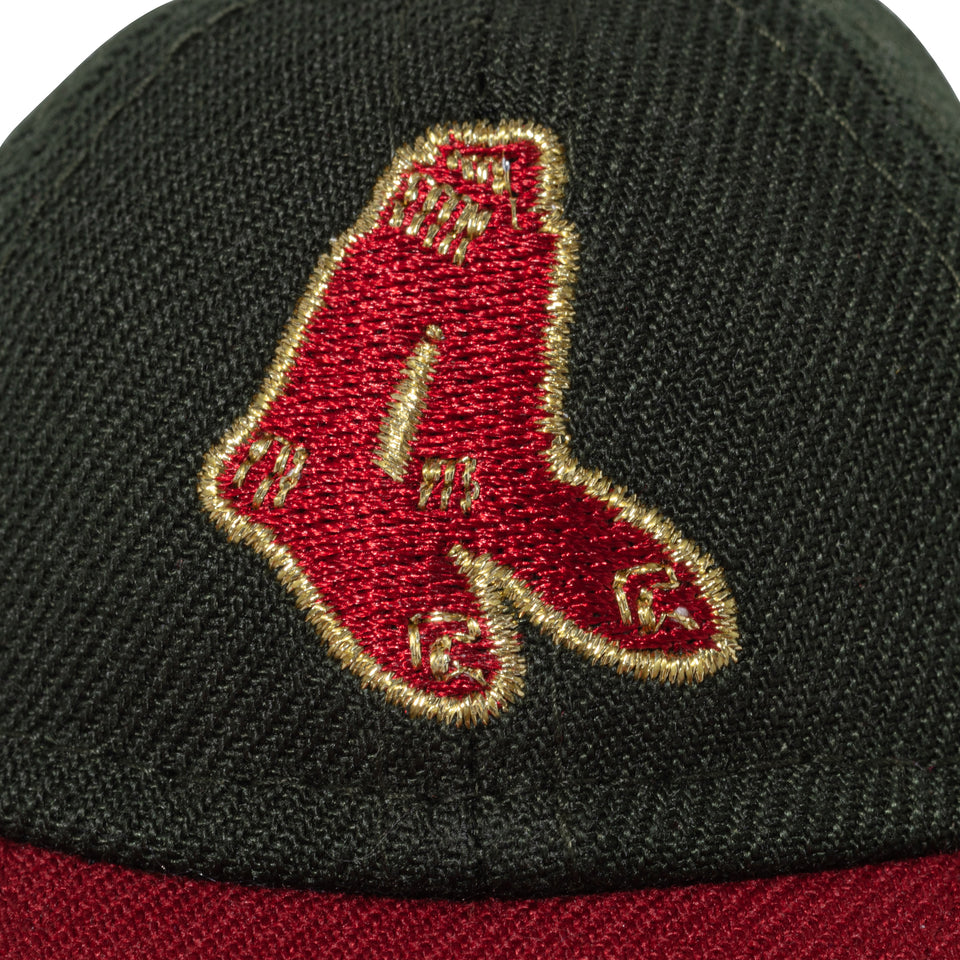 キャップキーホルダー ボストン・レッドソックス Happy Holidays ダークシーウィード レッド