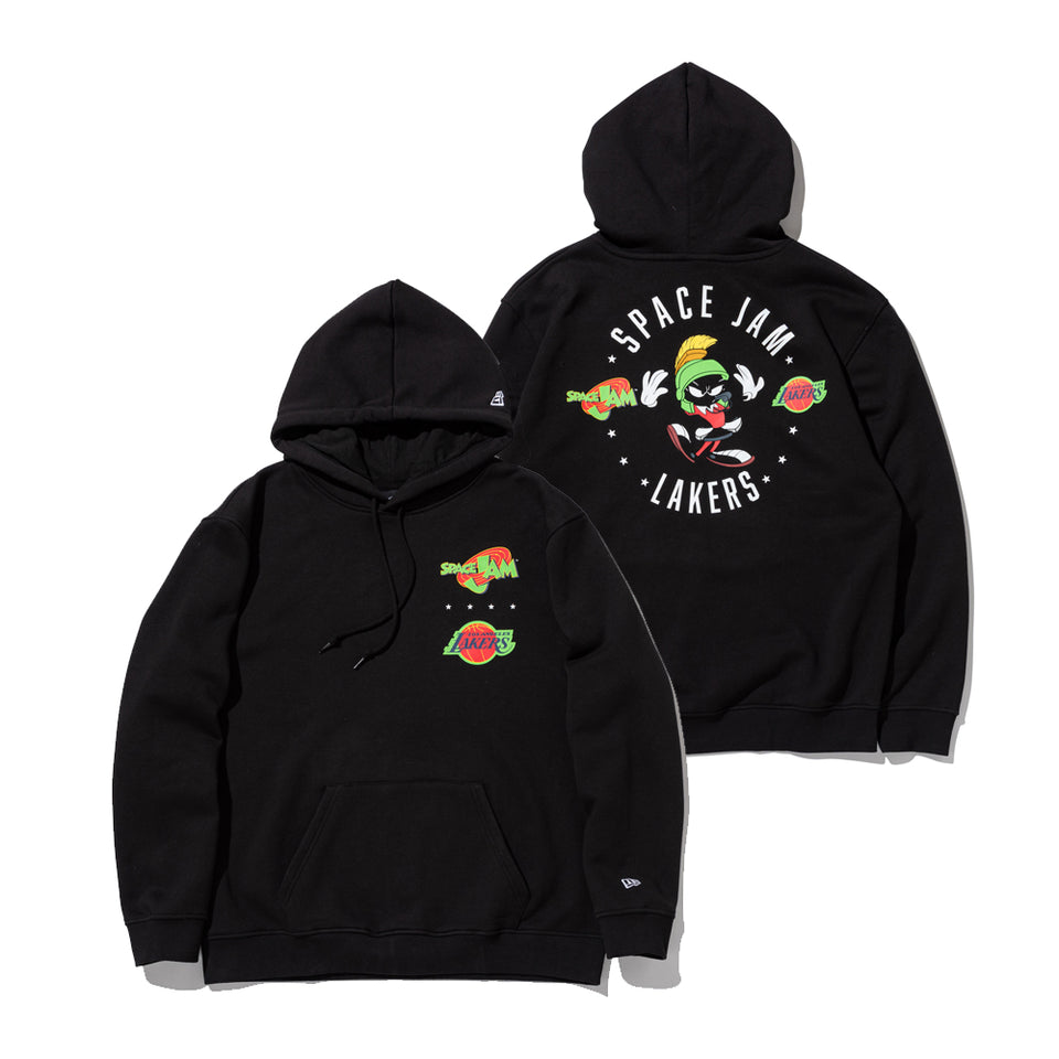 オーバーサイズド スウェット プルオーバーフーディー Space Jam 2 スペース・ジャム 2 ロサンゼルス・レイカーズ ブラック