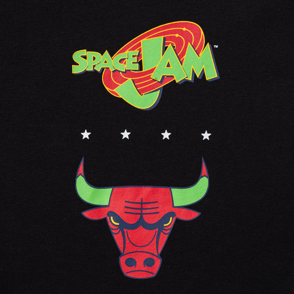 オーバーサイズド スウェット プルオーバーフーディー Space Jam 2 スペース・ジャム 2 シカゴ・ブルズ ブラック