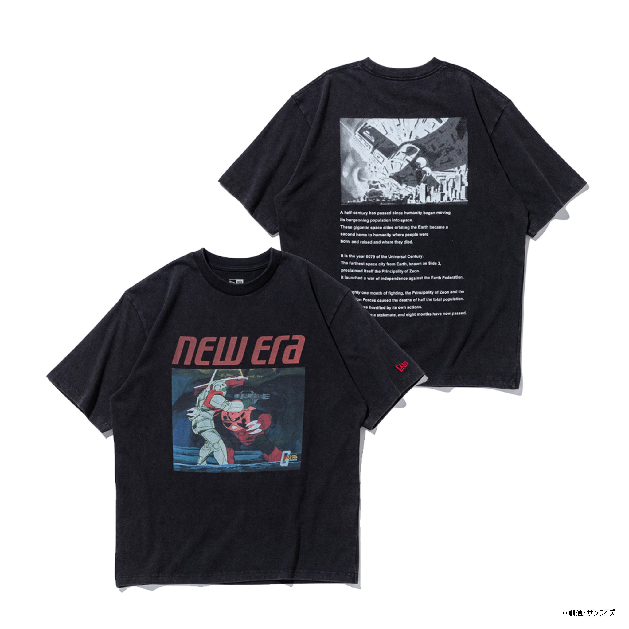 半袖 ウォッシュドコットン Tシャツ 機動戦士ガンダム ブラック 半袖 ウォッシュドコットン Tシャツ 機動戦士ガンダム ブラック