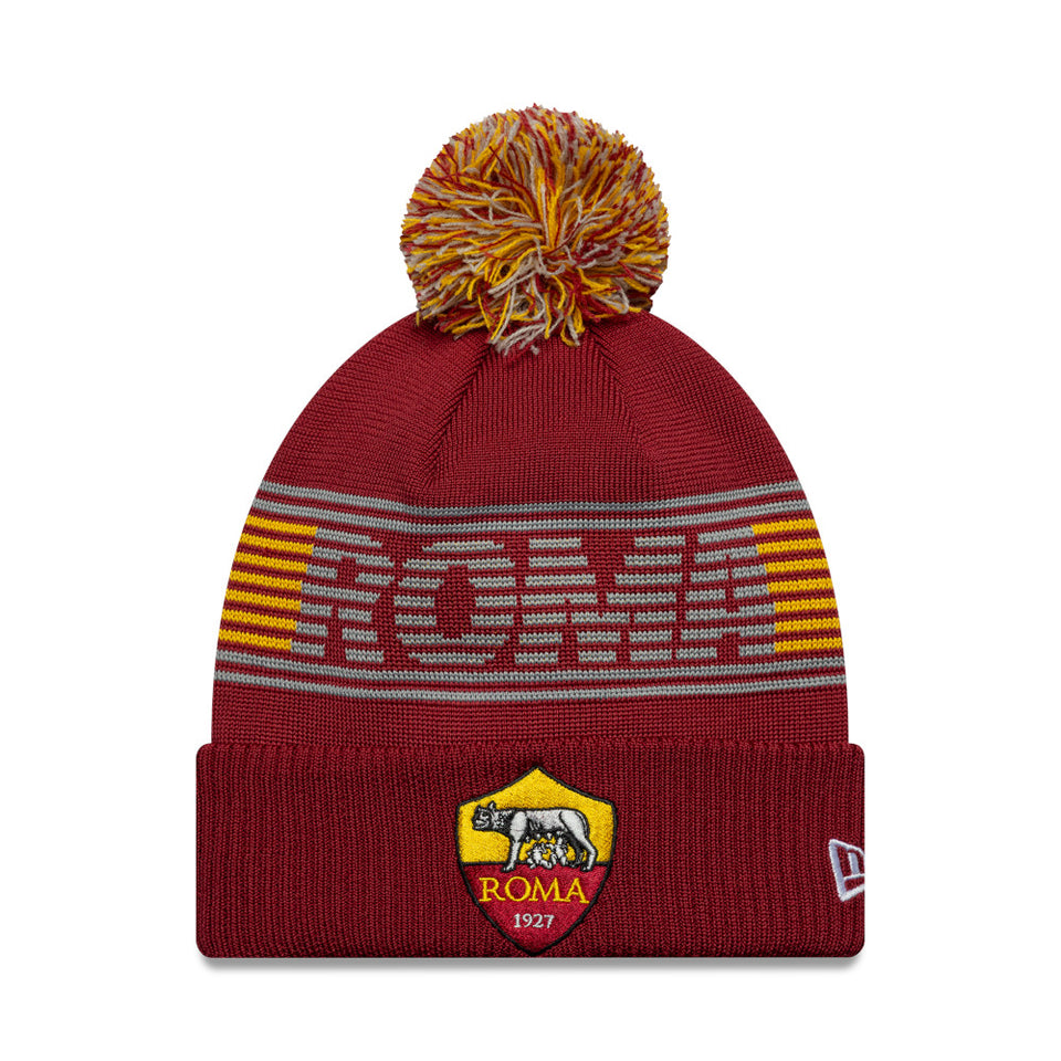 「レア」NEW ERA ROMA ボンボン　ニット帽 ポンポンニット ASローマ ダークレッド | ニューエラオンラインストア