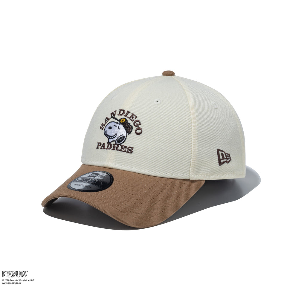 サンディエゴ・パドレス　9FORTY A-Frame 2トーン クロームホワイト 9FORTY PEANUTS サンディエゴ・パドレス クロームホワイト カーキ
