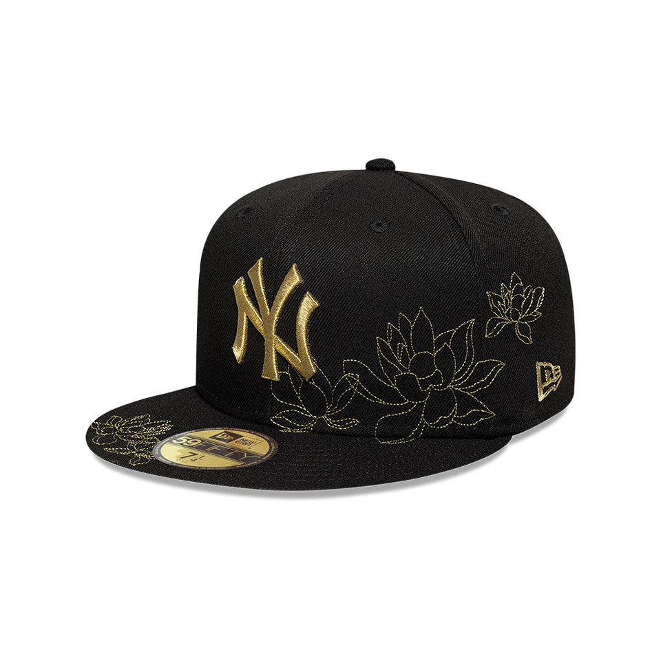 59FIFTY Floral ニューヨーク・ヤンキース ブラック × ゴールド